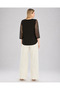 Plus Size Asymmetrical Metal Collar Detailed Lace Sleeve Oval Slit Blouse - 5