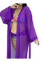 Plus Size Long Sleeve Tulle Women's Kaftan Pareo with Waist Tie - 4