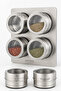 Solingen 4-Piece Magnetic Spice Rack Set 304 Stainless Steel Wall-Mounted Spice Organizer with Glass Lid - 2