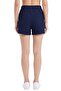 Premium - Tide Collection |   Navy Blue Lace-Up Wrinkled Textured Comfortable Cut Women's Shorts - 4