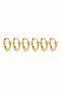 Women's Yellow Color Stainless Steel Hoop Earring Set (3 Pairs - 6 Pieces)
