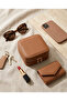 Leather Jewelry Box Organizer Travel Case Necklace Ring Earring Organizer 10Cmx10Cm Brown - 7