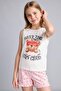 100% Cotton Sleeveless Teddy Bear Regular Fit 2-Piece Ecru Pajama Set for Girls H8112A826Sm - 3