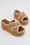 Rose-18010 Straw Sole Crossed Slippers - 2