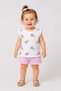 Baby girl daisy print summer 2-piece set with scalloped sleeve shorts, 3-12 months