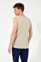 Men's Khaki Crew Neck T-Shirt - 5
