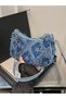 Fashionable Design Star Tassels Denim Shoulder Bag Women Crossbody Bag with Silver Chain Strap - 6
