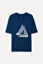 Men's Indigo Printed Crew Neck T-Shirt
