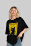 For the Love of Cats 29 Front Cat Printed Black Oversize T-Shirt 100% Cotton Unisex Cat Lover Premium Design - 4
