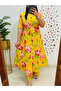 Yellow Floral Printed A-Line Kurta Set - FFT8390 | Yellow