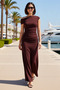 Women's Plus Size Asymmetrical Collar Sleeveless Long Bodycon Stretchy Knitted Dress Casual Comfortable Modern