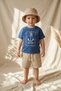 Baby and Child 3-Piece Marine Set - Anchor Printed Cotton T-Shirt, Linen Look Shorts and Bucket Hat Set - 4