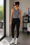Modern Striped Halter Neck Women's Crop Tank Top – Stretchy Fabric, Body-Fitting, Stylish Summer Crop Top for Casual and Sports Outfits – Black and White Stripes - 2