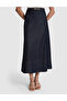 Navy Blue Regular Fit Jean Skirt 50324110-Vr032 - 2