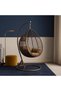 Hanging swing chair Hanging Egg Indoor Outdoor Patio Wicker Rattan Swing Chair with UV Resistant Random Washable Cushions & Iron Frame for Garden, Living Room & Backyard & (BROWN) - 3
