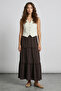Elastic Waist Buruqu Fabric Skirt - 2
