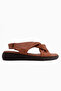 Jennie Genuine Leather Tan Cross-Strapped Women's Sandals - 2