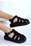 Tenra Black Suede Belted Sandals - 3