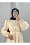 Aypare Voile Dress with Gathered Chest and Sleeves-Pa9887 Yellow - 2