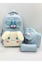 Plush Detailed Luxury Thermal Lunch Bag and Pen Holder Girls' Backpack Primary School Bag Set / 506 - 2