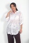 Women's Brode Patterned Italian Silk Tunic Shirt - 3