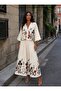 Embroidered Detail Bohemian Beige Skirt Set