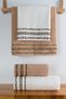 Set of 4 Leopard Patterned Border Towels |   2 Pcs 70X140 cm Bath Towels + 2 Pcs 50X90 cm Hand Face Towels |   100% Cotton |   Premium Hammam Set - 5