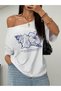 Women's All You Need Printed Boat Neck Off Shoulder 100% Cotton T-Shirt - 4