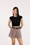 Nova High Waist Women's Shorts with Belt Gift – Soft Fabric Comfortable Fit – Comes with Belt Gift