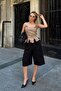 Mink Gesi Waist Cut-Out Thick Strap Back Zipper Women's Crop Blouse - 2