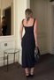 Black Lace Detail Halter Neck Strap Women's Sandy Midi Dress - 6