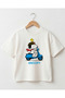 Children's Oversize Printed T-Shirt with Bicycle Character Pattern, 100% Cotton Unisex T-Shirt - 2
