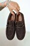 Suzzy Women's Genuine Suede Leather Loafer Shoes Brown - 4