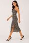 Strapless Tie-Up Dress with Drawed Bust - Half Slit - 2