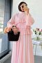 Premium Ruffle Detailed Siena Muslin Skirt Set - Pink - 3
