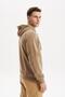 Ar-Ma Men's Full Zipper Sweatshirt Basic Unprinted Hooded Fleto Pocket Regular Fit Carbon Brushed Se - 5