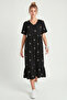 Embroidered Long Summer Viscose Dress Lnt0039 Black - 4