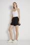 Women's Black Elastic Waist Tie-Up Modal Basic Shorts - 3