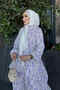 Purple Elastic Waist Skirt Layered Chiffon Dress - 4