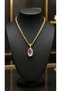 Aveline Elegant Pink and Red Stone Detailed Gold Color Women's Necklace – Stylish and Suitable for Daily Wear
