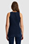Women's Navy Blue Crew Neck Basic T-Shirt 50321799-Vr033 - 5