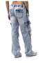 Women's Wide Leg Jeans - Ice Blue Relaxed Fit Pants with Cargo Pockets -Wd544 - 6