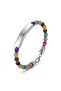 Chakra Natural Stone White and Adjustable Steel Chain Bracelet - One Size - 5