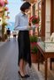 Women's Asymmetrical Cut Satin Midi Skirt Lace Detailed Regular Waist Viscose Woven Elegant Daily Casual - 2