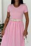 Women's Embroidered Belted Midi Dress Short Sleeve Casual Stylish Dress - 5