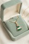 Gold Color Women's Necklace with Green Pine Tree Figure |   Stylish Christmas Themed Necklace - 4
