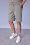 Men's Comfortable Fit Linen Shirt with Pockets and Elastic Waist Shorts Summer Oversize Set - 8