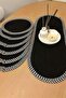 Jute Straw Runner Supla Set 7 Pieces - 30X80 cm Oval Washable American Service Tablecloth Set - 2