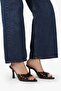 Women's Melisse Brown Leather Front Gathered Heeled Slippers - 2