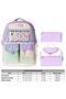 Virgo Green - Lilac Girls' Triple Primary School School Bag Set with Pompom Accessories - Setcc-C4092A - 3